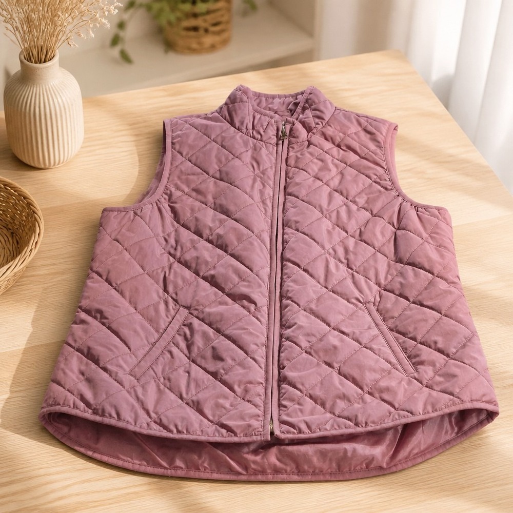 Old Navy Women's Mauve Puffer Vest Size Medium